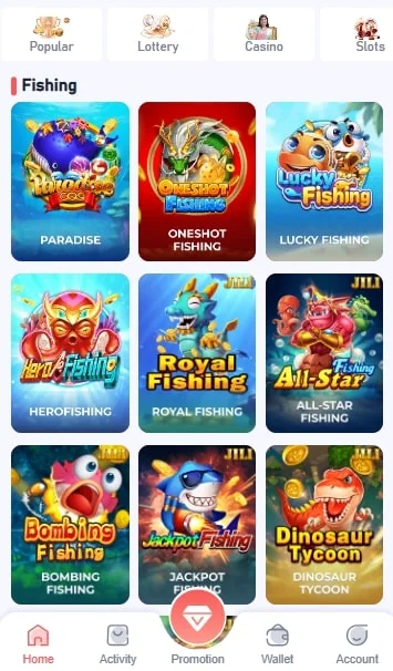 play fishing games on Daman game